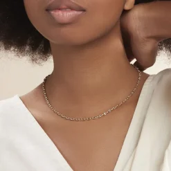 Online Histoire d'Or Collier Carlo Or Bicolore Maille Marine Ronde