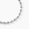 Online Histoire d'Or Collier Carrus Maille Grain De Cafe Argent Blanc