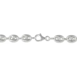 Online Histoire d'Or Collier Carrus Maille Grain De Cafe Argent Blanc