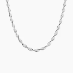 New Histoire d'Or Collier Ciana Torsade Diamante Argent Blanc