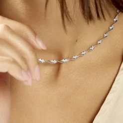 New Histoire d'Or Collier Ciana Torsade Diamante Argent Blanc