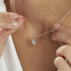 New Histoire d'Or Collier Cindy Or Blanc Topaze Oxyde De Zirconium