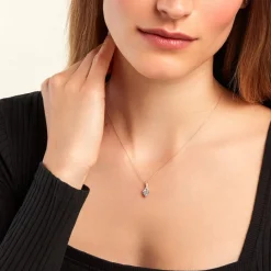 Clearance Histoire d'Or Collier Clothilde Or Jaune Topaze Oxyde De Zirconium or jaune topaze bleu sky