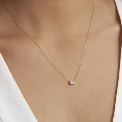 Clearance Histoire d'Or Collier Collection Aphrodite Or Jaune Diamant Synthetique or jaune diamant synthétique blanc