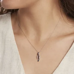 Discount Histoire d'Or Collier Courbes Or Blanc Diamant