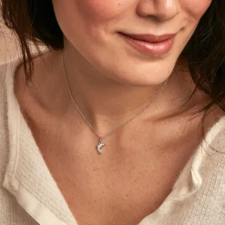 Hot Histoire d'Or Collier Court Argent Blanc Giullia Motif Oxyde De Zirconium