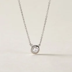 Online Histoire d'Or Collier Court Argent Blanc Laureano Oxyde De Zirconium