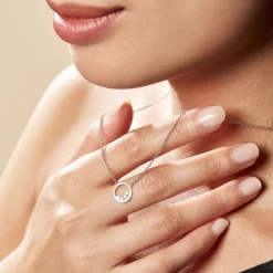 New Histoire d'Or Collier Court Argent Blanc Vivence Oxyde De Zirconium