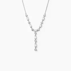 Online Histoire d'Or Collier Cravate Argent Blanc Shiny Nights Oxyde De Zirconium
