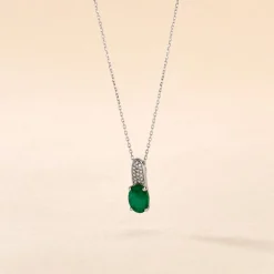 Histoire d'Or Collier Crista Or Blanc Emeraude Et Diamant* Colliers|Colliers