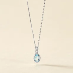 Histoire d'Or Collier Cyprille Or Blanc Topaze Et Oxyde De Zirconium* Colliers|Colliers