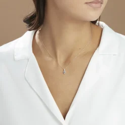 Histoire d'Or Collier Cyprille Or Blanc Topaze Et Oxyde De Zirconium* Colliers|Colliers