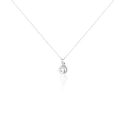 Histoire d'Or Collier Dai Or Blanc Topaze Oxyde