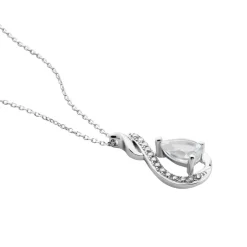 Histoire d'Or Collier Dai Or Blanc Topaze Oxyde