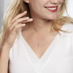 Histoire d'Or Collier Dai Or Blanc Topaze Oxyde