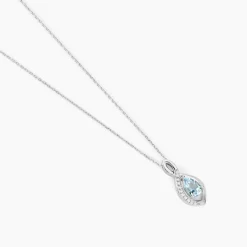 Outlet Histoire d'Or Collier Dalil Or Blanc Topaze Oxyde or blanc topaze bleue
