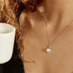 Histoire d'Or Collier Davy Or Blanc Perle De Culture Oxyde* Colliers|Colliers