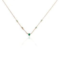 Clearance Histoire d'Or Collier Déclaration Argent Rose Oxyde De Zirconium argent rose oxyde vert