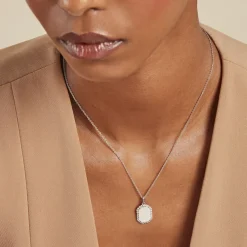 Clearance Histoire d'Or Collier Declaration De Zirconium argent blanc oxyde