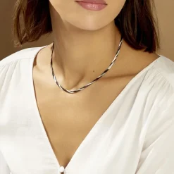 Histoire d'Or Collier Ehud argent bicolore