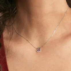 New Histoire d'Or Collier Eliana Or Blanc Amethyste Et Oxyde De Zirconium or blanc amethyste violette