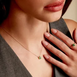 Clearance Histoire d'Or Collier Ethalyn Or Jaune Emeraude