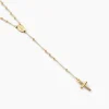 New Histoire d'Or Collier Evelina Croix Maille Boule Or Jaune