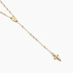 New Histoire d'Or Collier Evelina Croix Maille Boule Or Jaune