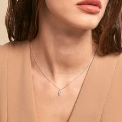 Histoire d'Or Collier Feath Argent Blanc Oxyde De Zirconium