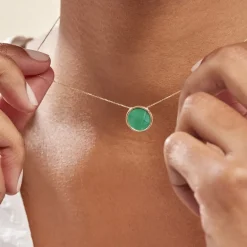 Hot Histoire d'Or Collier Florica Or Jaune Malachite