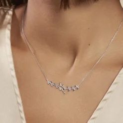 Outlet Histoire d'Or Collier Folia Argent Blanc