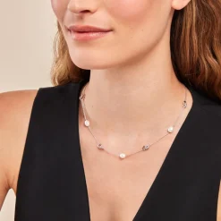 Best Histoire d'Or Collier Gaetane Argent Blanc Perle De Culture Oxyde De Zirconium