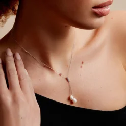 New Histoire d'Or Collier Giacomo Or Blanc Perle De Culture