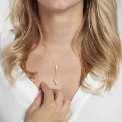 New Histoire d'Or Collier Giacomo Or Blanc Perle De Culture