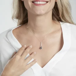 Histoire d'Or Collier Gillet Or Blanc Perle De Tahiti Oxyde Zirconium* Colliers|Colliers