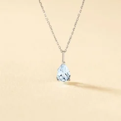 New Histoire d'Or Collier Goutte Or Blanc Topaze