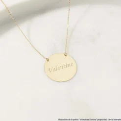 Histoire d'Or Collier Helenia Coeur Gravable Or Jaune* Bijoux Personnalisés|Colliers