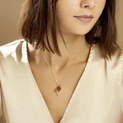 Histoire d'Or Collier Hilarionne Argent Blanc Ambre* Colliers|Colliers