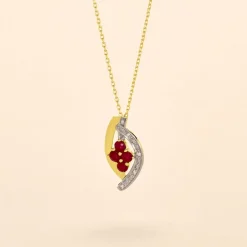 Histoire d'Or Collier Hoela Or Jaune Diamant Et Rubis
