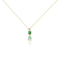 Histoire d'Or Collier Huffie Plaqué Or Jaune Pierre D'imitation* Colliers|Colliers