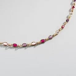 Sale Histoire d'Or Collier Ilvaae Plaqué Or Pierre De Synthèse Rose