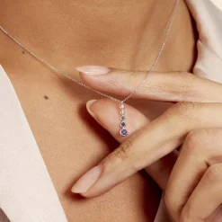 Clearance Histoire d'Or Collier Josephine Et Diamant or blanc saphir