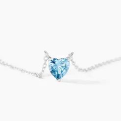 Outlet Histoire d'Or Collier Kelvyn Argent Blanc Oxyde De Zirconium argent blanc oxyde bleu sky