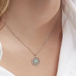 Online Histoire d'Or Collier Krysia Argent Blanc Email Turquoise