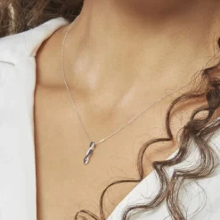 Sale Histoire d'Or Collier Ligera Or Blanc Saphir Et Diamant