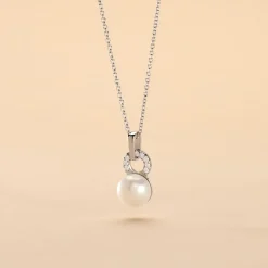 Histoire d'Or Collier Lilio Argent Blanc Perle De Culture Et Oxyde De Zirconium* Colliers|Colliers