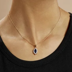 New Histoire d'Or Collier Lisea Plaqué Or Jaune Verre Et Oxyde De Zirconium plaqué or jaune verre bleu