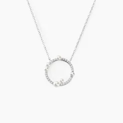 Histoire d'Or Collier Lua Argent Blanc Oxyde De Zirconium Perle De Culture* Colliers|Colliers