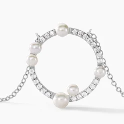 Histoire d'Or Collier Lua Argent Blanc Oxyde De Zirconium Perle De Culture* Colliers|Colliers