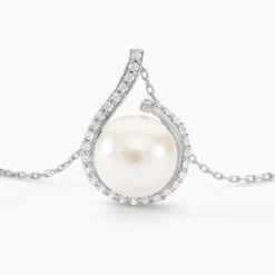 Histoire d'Or Collier Lucinda Or Blanc Perle De Culture Et Oxyde De Zirconium* Colliers|Colliers